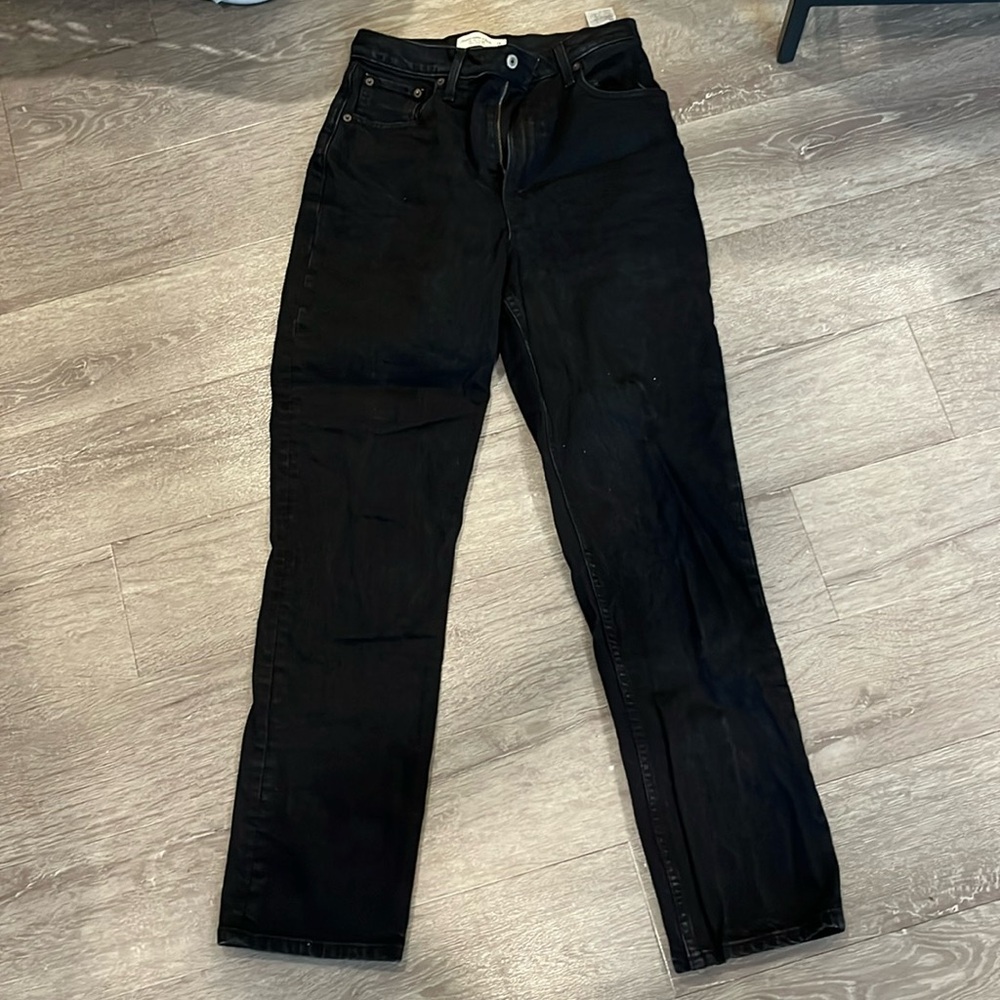 Black ‘90s straight ultra high rise curve love